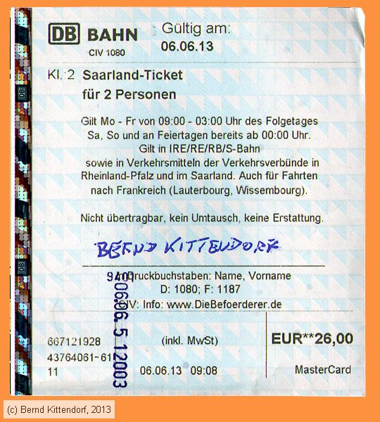 Deutsche Bahn - Saarland Ticket
/ Bild: db_fk20130606slt2.jpg