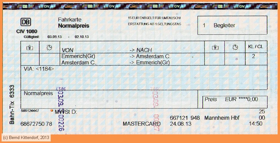 Deutsche Bahn - Fahrkarte Begleiter
/ Bild: db_fk20130903fkbegl.jpg Deutsche Bahn - Fahrkarte Begleiter
/ Bild: db_fk20130903fkbegl.jpg