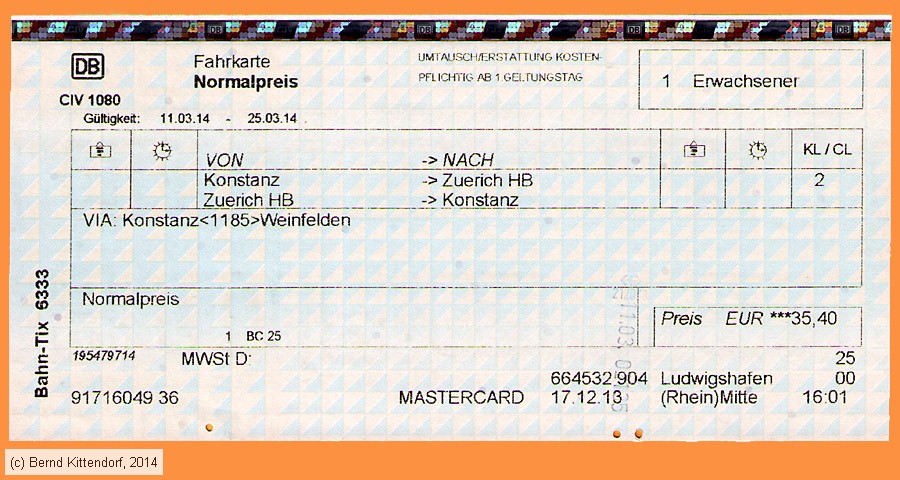 Deutsche Bahn - Fahrkarte
/ Bild: db_fk20140311fkhr.jpg