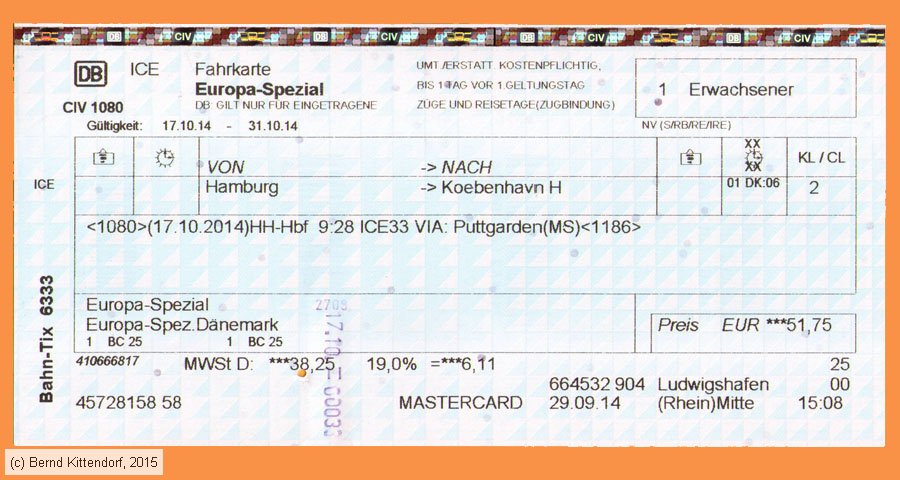 Deutsche Bahn - Fahrkarte Europa-Spezial
/ Bild: db_fk20141017espdk.jpg Deutsche Bahn - Fahrkarte Europa-Spezial
/ Bild: db_fk20141017espdk.jpg