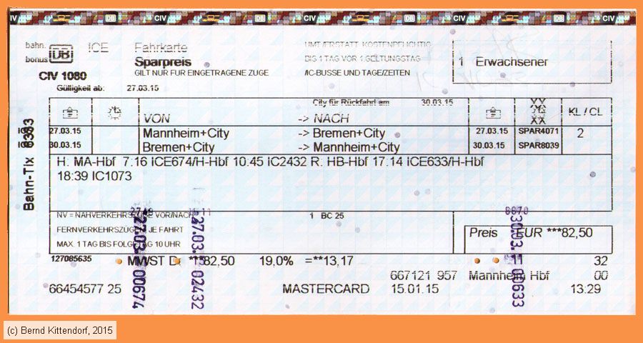Deutsche Bahn - Fahrkarte Sparpreis
/ Bild: db_fk20150327sp.jpg