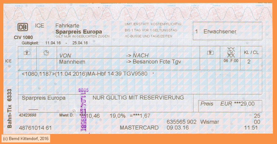 Deutsche Bahn - Fahrkarte Sparpreis Europa
/ Bild: db_fk20160411fka.jpg