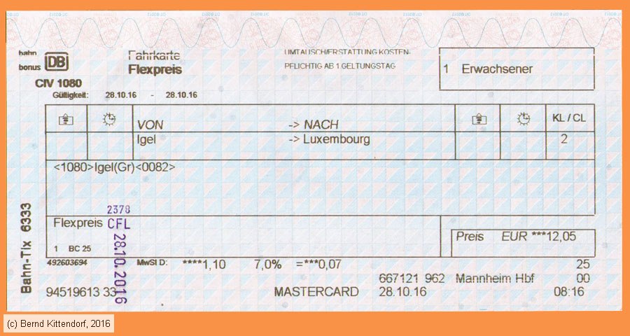 Deutsche Bahn - Fahrkarte
/ Bild: db_fk20161028efka.jpg