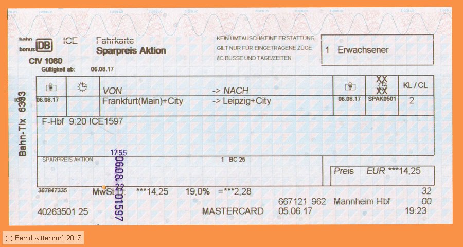 Deutsche Bahn - Fahrkarte Sparpreis Aktion
/ Bild: db_fk20170806fa.jpg