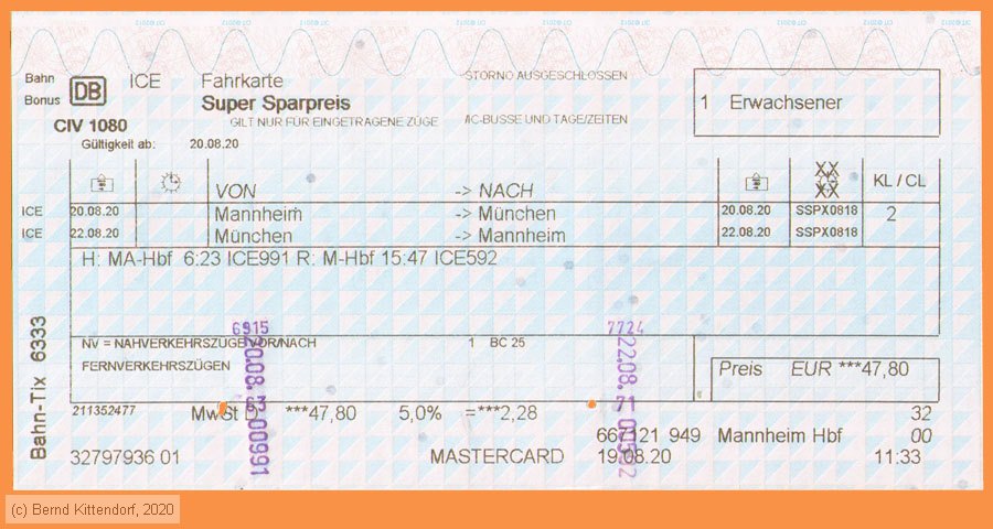 Deutsche Bahn - Fahrkarte Super Sparpreis
/ Bild: db_fk20200820af.jpg