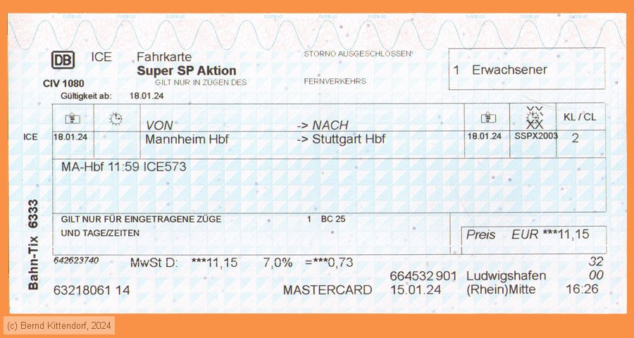 Deutsche Bahn - Fahrkarte Super Sparpreis Aktion
/ Bild: db_fk20240118r1f1spa.jpg Deutsche Bahn - Fahrkarte Super Sparpreis Aktion
/ Bild: db_fk20240118r1f1spa.jpg