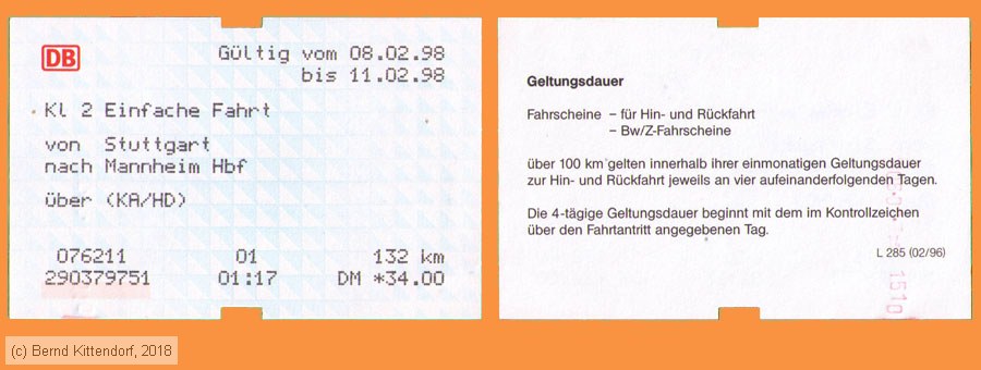 Deutsche Bahn - Fahrkarte
/ Bild: db_fk19980208e.jpg