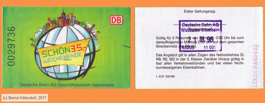 Deutsche Bahn - Fahrkarte
/ Bild: db_fk19960921woe.jpg