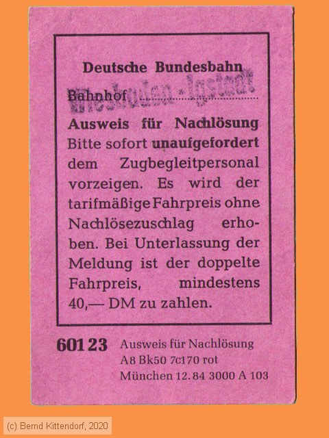 Deutsche Bundesbahn - Ausweis für Nachlösung
/ Bild: db_fknachloese.jpg