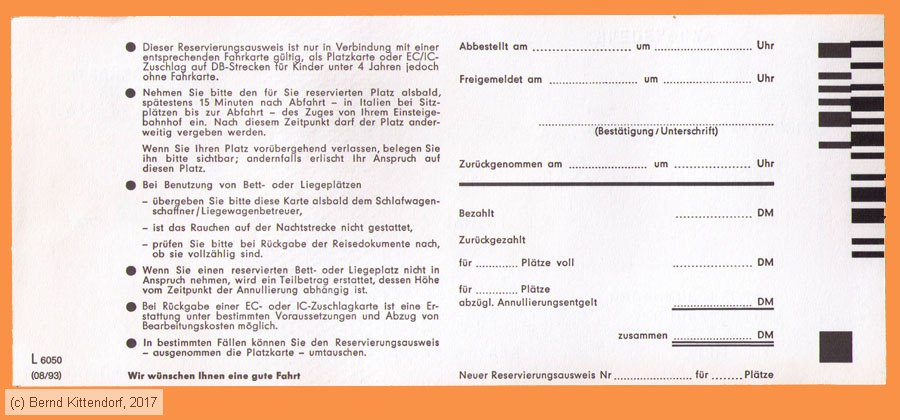 Deutsche Bahn - Reservierung
/ Bild: db_fk19940618ress2.jpg