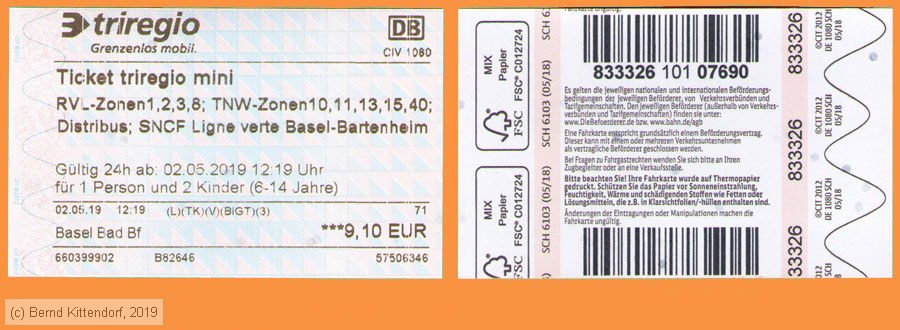 Deutsche Bahn - Fahrkarte
/ Bild: db_fk20190502triregiomini2.jpg