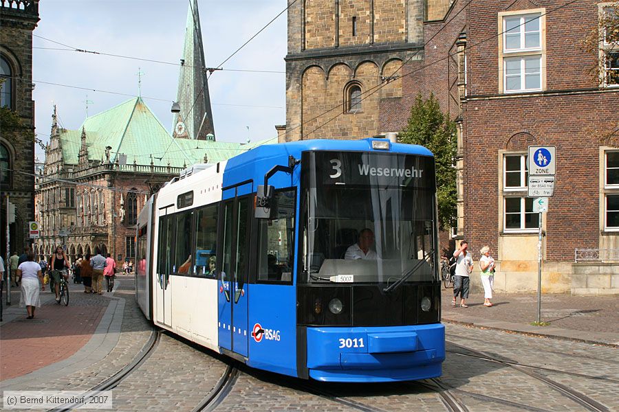 Bremen - Straßenbahn - 3011
/ Bild: bremen3011_bk0708250131.jpg Bremen - Straßenbahn - 3011
/ Bild: bremen3011_bk0708250131.jpg