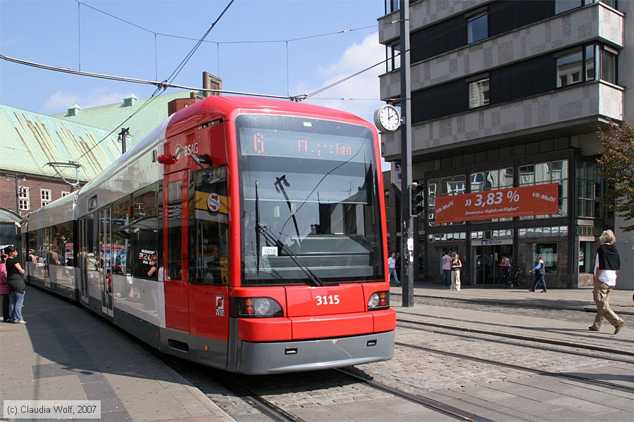 Bremen - Straßenbahn - 3115
/ Bild: bremen3115_cw0708250125.jpg Bremen - Straßenbahn - 3115
/ Bild: bremen3115_cw0708250125.jpg