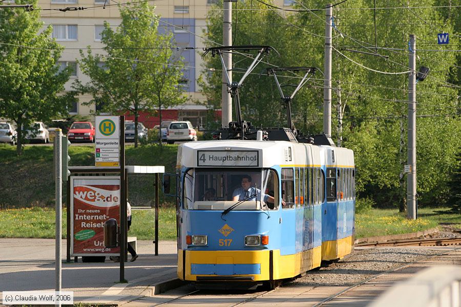 Straßenbahn Chemnitz - 517
/ Bild: chemnitz517_cw0605110145.jpg Straßenbahn Chemnitz - 517
/ Bild: chemnitz517_cw0605110145.jpg