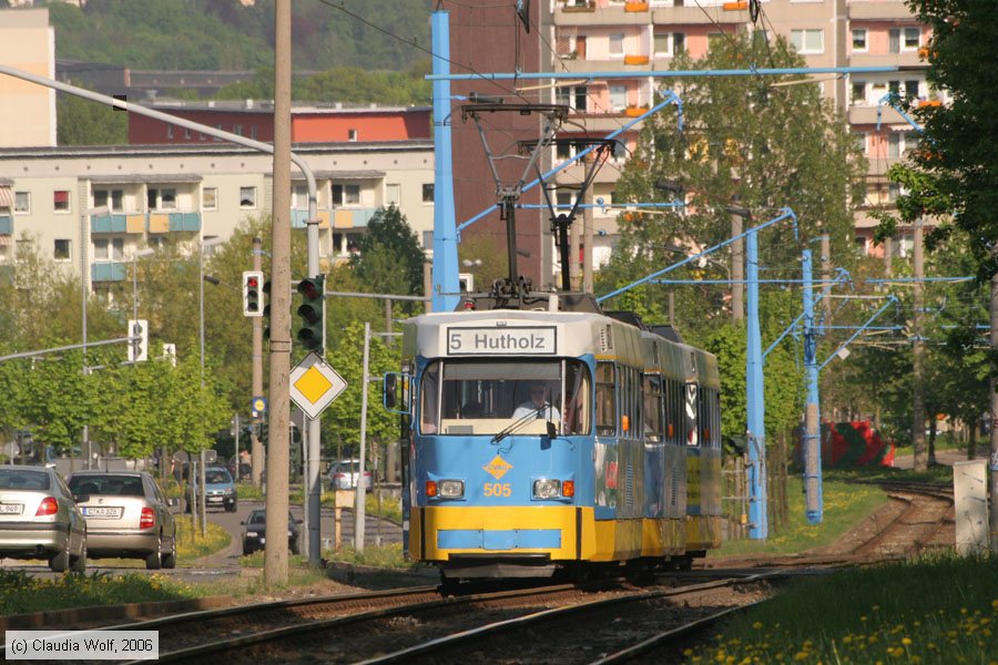 Straßenbahn Chemnitz - 505
/ Bild: chemnitz505_cw0605110153.jpg