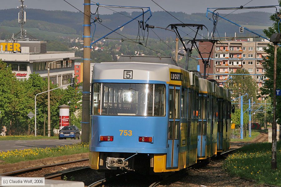 Straßenbahn Chemnitz - 753
/ Bild: chemnitz753_cw0605110160.jpg Straßenbahn Chemnitz - 753
/ Bild: chemnitz753_cw0605110160.jpg