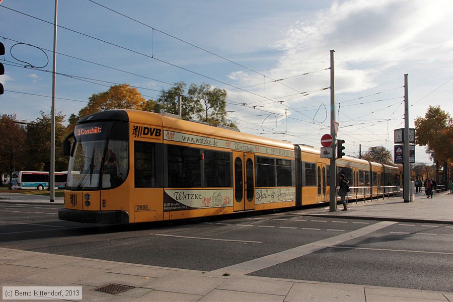 Straßenbahn Dresden - 2806
/ Bild: dresden2806_bk1310140305.jpg Straßenbahn Dresden - 2806
/ Bild: dresden2806_bk1310140305.jpg