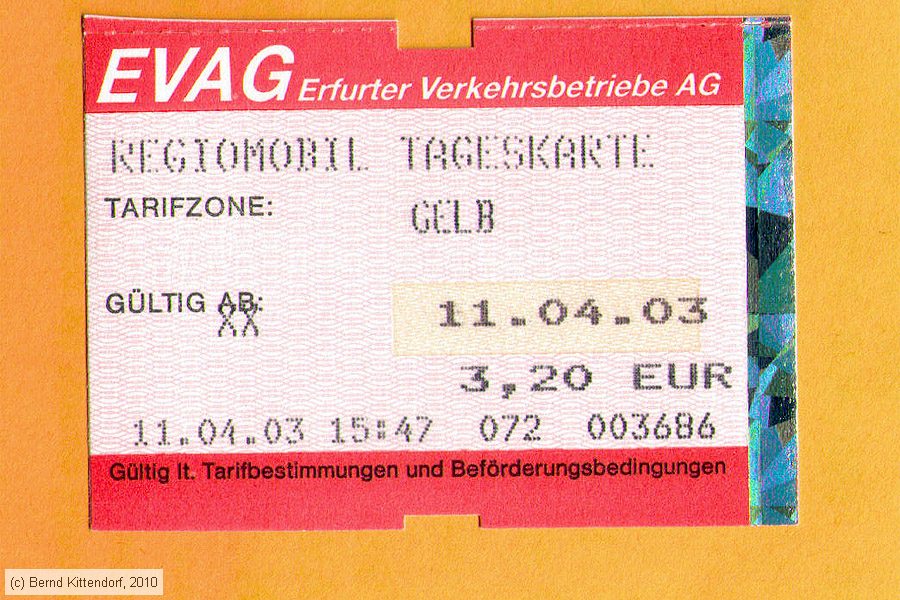 Straßenbahn Erfurt - Fahrkarte
/ Bild: erfurt_fk20030411.jpg