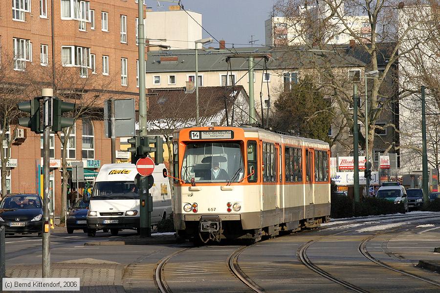 Straßenbahn Frankfurt (Main) - 657
/ Bild: frankfurtmain657_bk0603060211.jpg