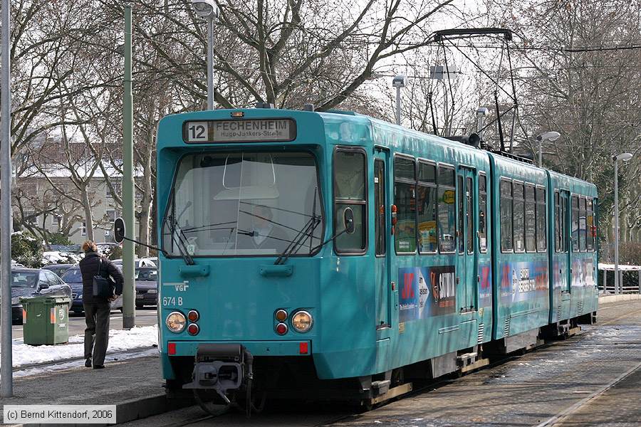 Straßenbahn Frankfurt (Main) - 674
/ Bild: frankfurtmain674_bk0603060078.jpg