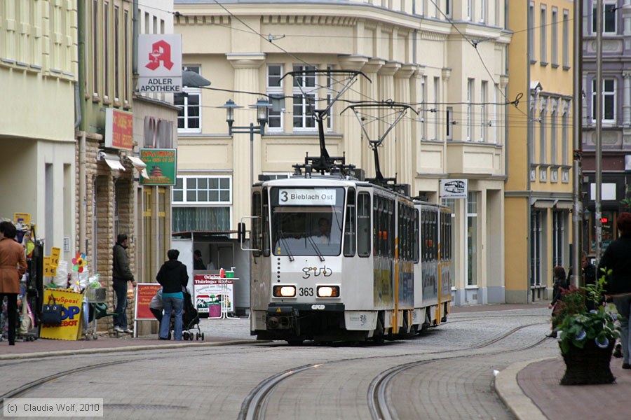 Straßenbahn Gera - 363
/ Bild: gera363_cw1004160052.jpg