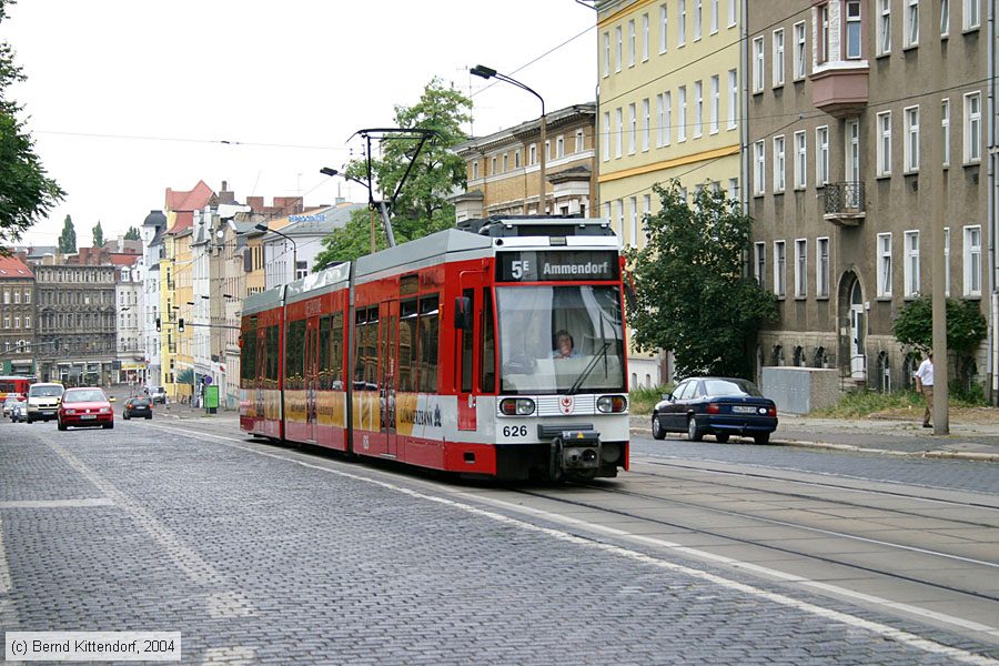 Straßenbahn Halle (Saale) - 626
/ Bild: halle626_e0006625.jpg