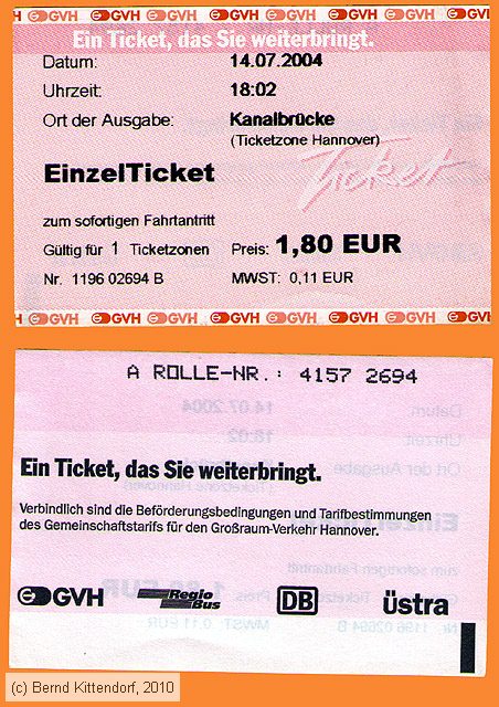 Großraum-Verkehr Hannover - Fahrkarte
/ Bild: hannover_fk20040714e.jpg
