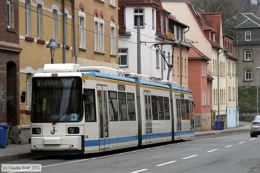 Straßenbahn Jena - 618
/ Bild: jena618_cw1004150043.jpg Straßenbahn Jena - 618
/ Bild: jena618_cw1004150043.jpg