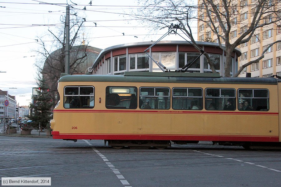 Stra&szlig;enbahn Karlsruhe - 206
/ Bild: karlsruhe206_bk1401070204.jpg