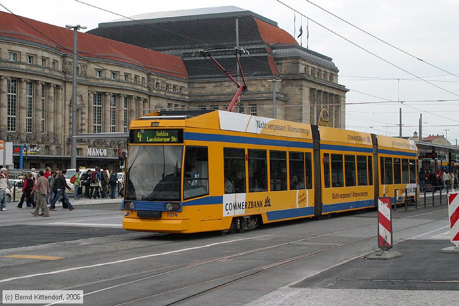 Straßenbahn Leipzig - 1104
/ Bild: leipzig1104_bk0605140350.jpg Straßenbahn Leipzig - 1104
/ Bild: leipzig1104_bk0605140350.jpg