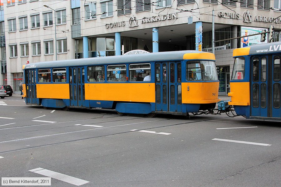 Straßenbahn Leipzig - 742
/ Bild: leipzig742_bk1110050058.jpg Straßenbahn Leipzig - 742
/ Bild: leipzig742_bk1110050058.jpg