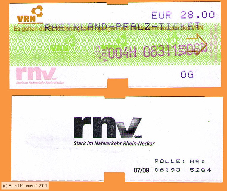 Ludwigshafen am Rhein - RNV - Fahrkarte
/ Bild: rnv_fk20100711t.jpg