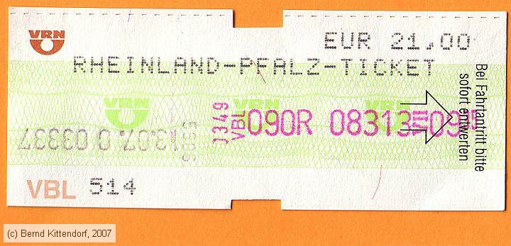 Ludwigshafen am Rhein - VBL - Fahrkarte
/ Bild: vbl_fkrpteur21000613.jpg
