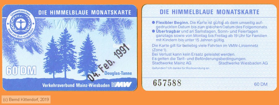 Verkehrsverbund Mainz-Wiesbaden - Fahrkarte
/ Bild: vmw_fk19910204hbm.jpg