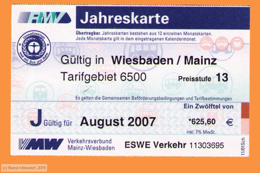 Rhein-Main-Verkehrsverbund - Fahrkarte
/ Bild: vmw_fk20070801jk.jpg