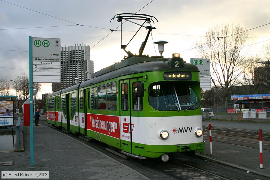 Straßenbahn Mannheim - 523
/ Bild: mvg523_e0001114.jpg Straßenbahn Mannheim - 523
/ Bild: mvg523_e0001114.jpg