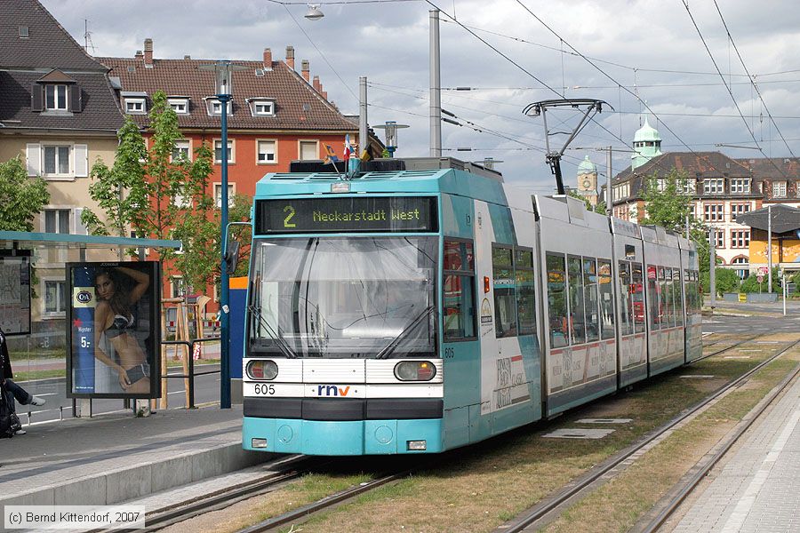 Straßenbahn Mannheim - 605
/ Bild: mvg605_bk0705080085.jpg