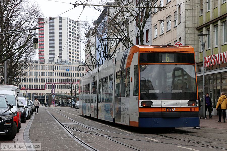 Straßenbahn Mannheim - 5613
/ Bild: rnv5613_bk2502250022.jpg Straßenbahn Mannheim - 5613
/ Bild: rnv5613_bk2502250022.jpg