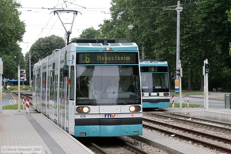 Straßenbahn Mannheim - 626
/ Bild: mvg626_bk0806170045.jpg