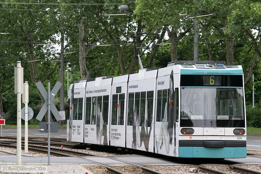 Straßenbahn Mannheim - 626
/ Bild: mvg626_bk0806170050.jpg