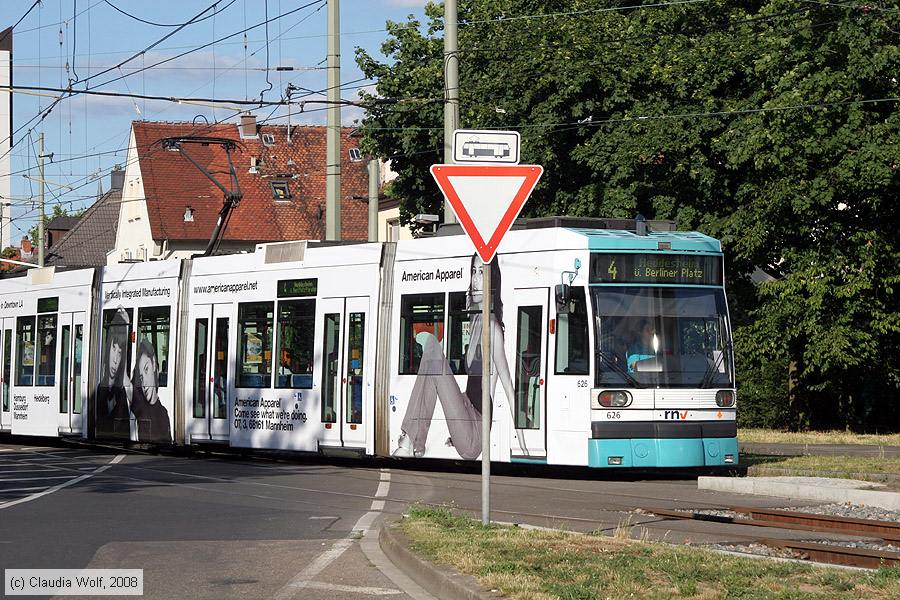 Straßenbahn Mannheim - 626
/ Bild: mvg626_cw0807040024.jpg
