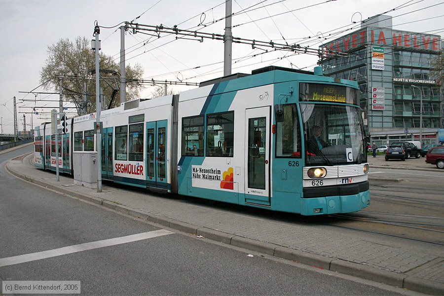 Straßenbahn Mannheim - 626
/ Bild: mvg626_e0016456.jpg