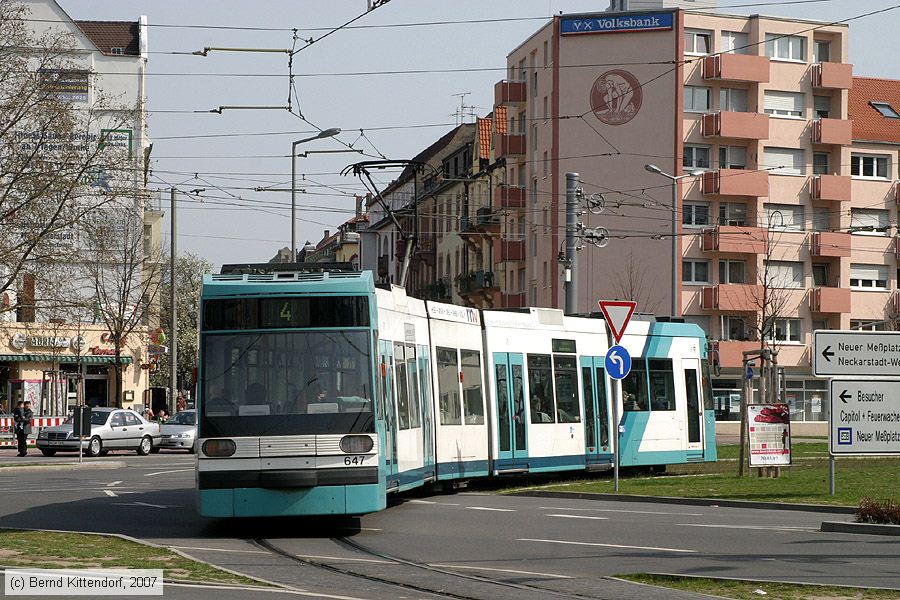Straßenbahn Mannheim - 647
/ Bild: mvg647_bk0704010095.jpg