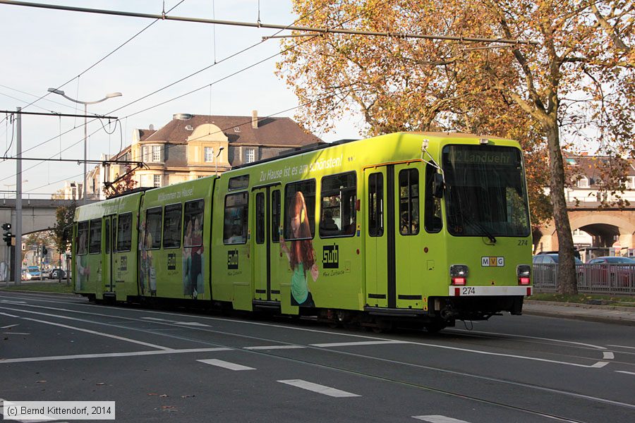 Straßenbahn Mülheim an der Ruhr - 274
/ Bild: muelheim274_bk1410280019.jpg