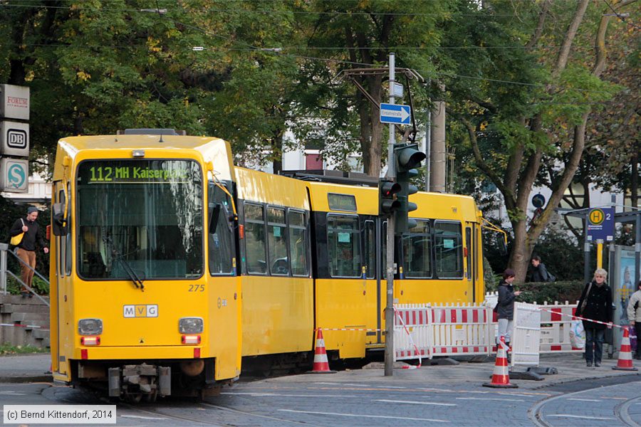 Straßenbahn Mülheim an der Ruhr - 275
/ Bild: muelheim275_bk1410280055.jpg