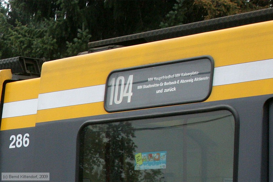 Straßenbahn Mülheim an der Ruhr - 286
/ Bild: muelheim286_bk0910220107a.jpg