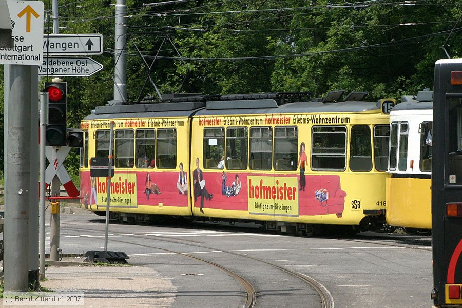 Stuttgart - Straßenbahn - 418
/ Bild: stuttgart418_bk0706080194.jpg Stuttgart - Straßenbahn - 418
/ Bild: stuttgart418_bk0706080194.jpg