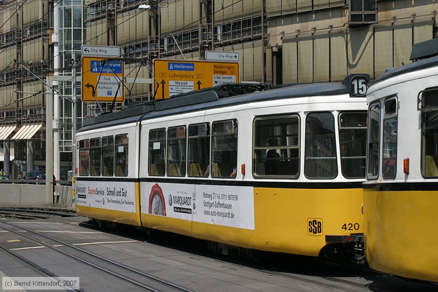 Stuttgart - Straßenbahn - 420
/ Bild: stuttgart420_bk0706080135.jpg Stuttgart - Straßenbahn - 420
/ Bild: stuttgart420_bk0706080135.jpg