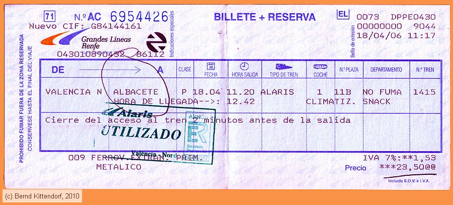 RENFE - Billete mas Reserva
/ Bild: renfe_fk20060418b.jpg