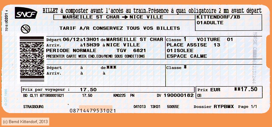 SNCF - Fahrkarte
/ Bild: sncf_fk20131206wexb.jpg SNCF - Fahrkarte
/ Bild: sncf_fk20131206wexb.jpg